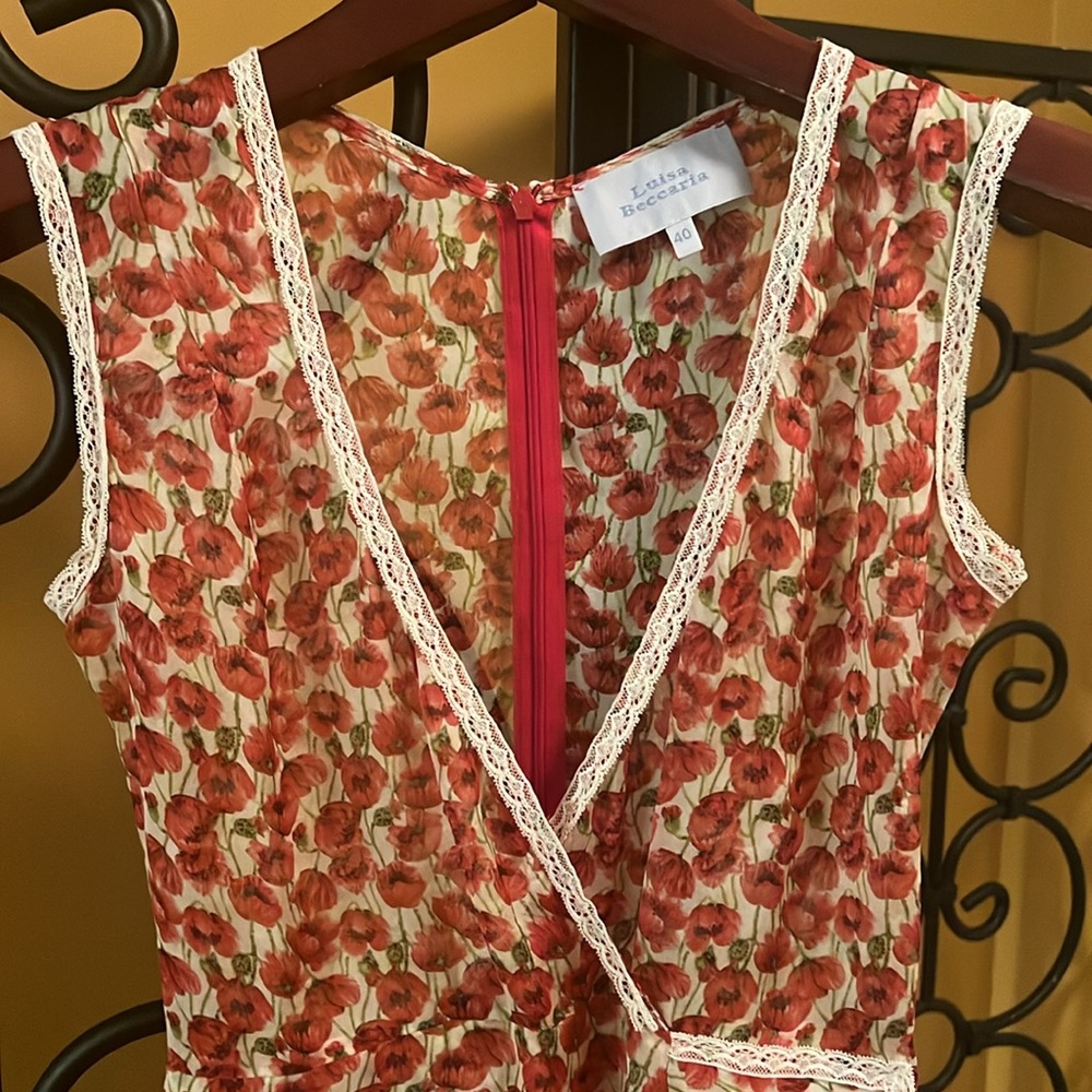 LUISA BECCARIA Micro Poppies Midi Dress - Picture 6 of 17